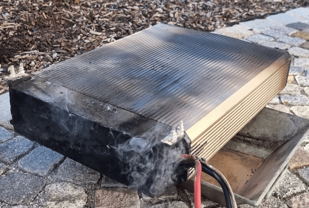 solar battery on fire